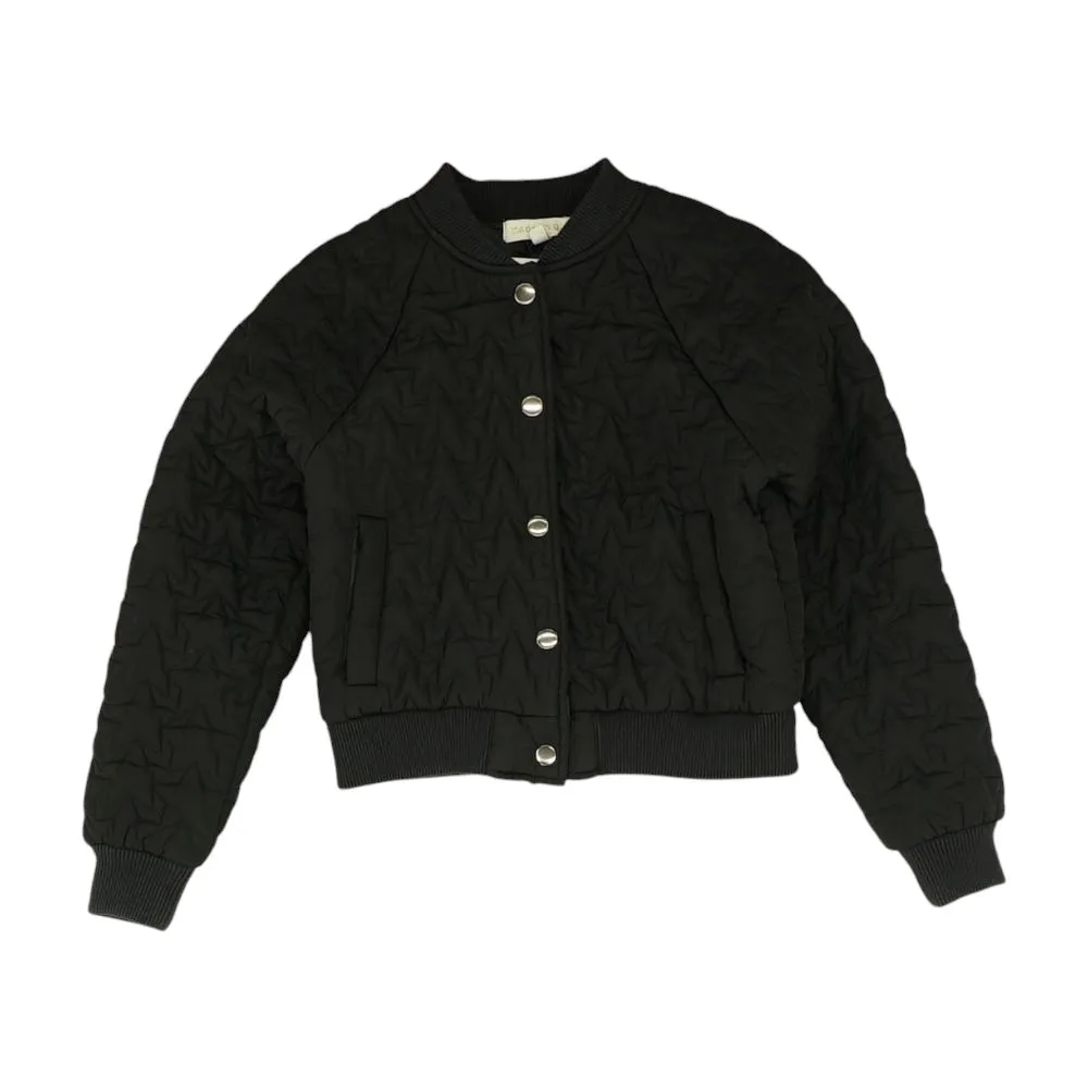 Black Solid Bomber Jacket