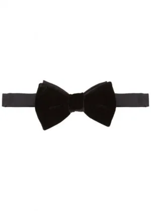 Black Velvet and Satin Bow Tie