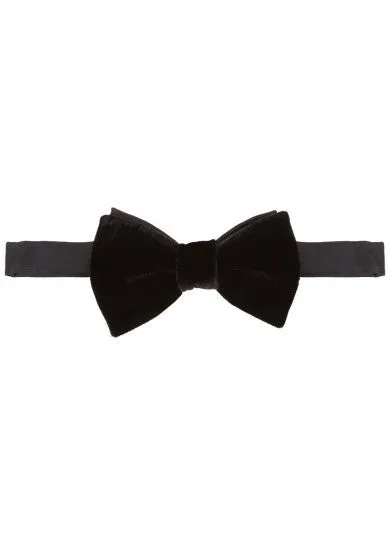 Black Velvet and Satin Bow Tie