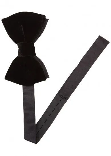 Black Velvet and Satin Bow Tie