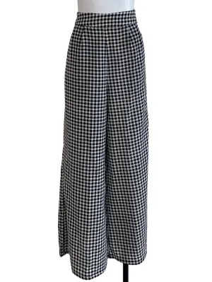 Black White Gingham Slack Pants