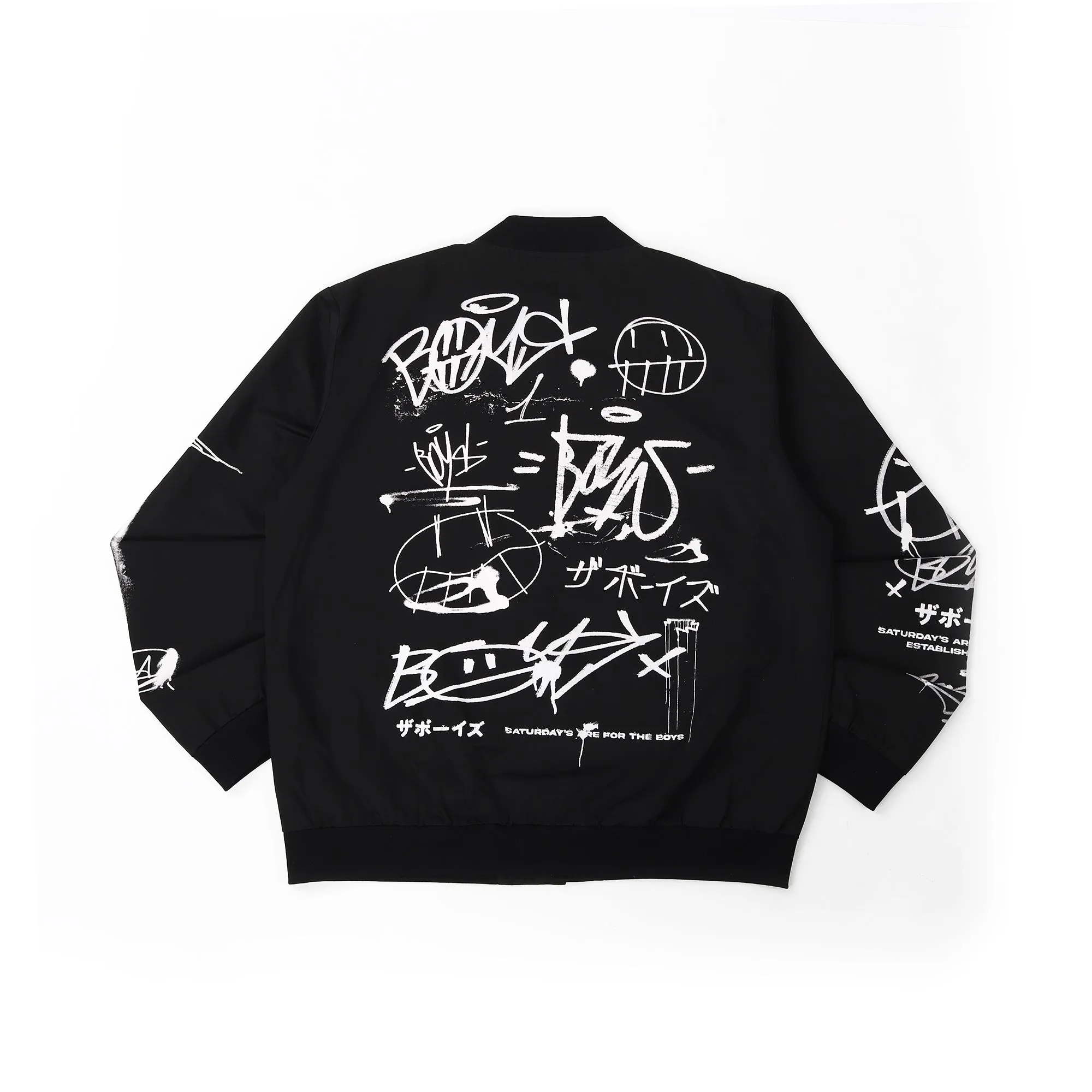 BLACKOUT GRAFFITI BOMBER JACKET
