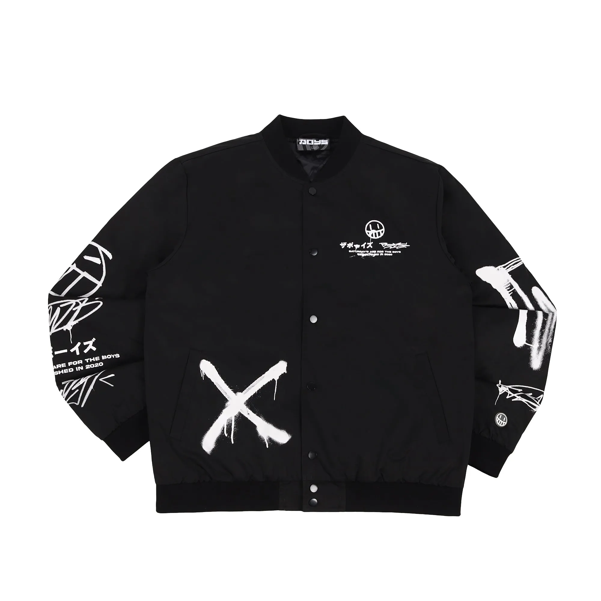 BLACKOUT GRAFFITI BOMBER JACKET