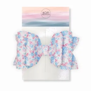 Blue Flower Josie Glitter Hair Bow