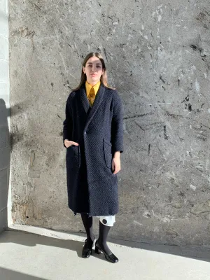 Blue Japan wool overcoat