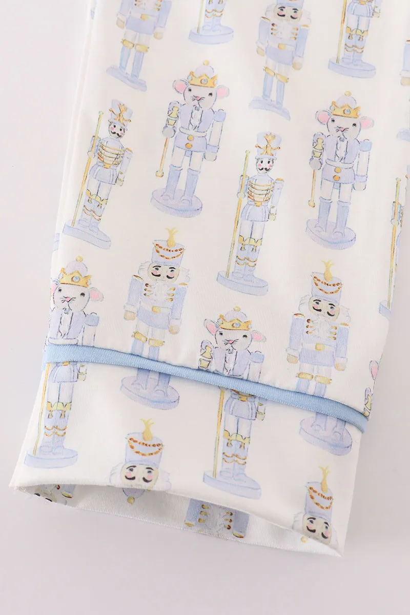 Blue Nutcracker Print Boy Pajamas Set