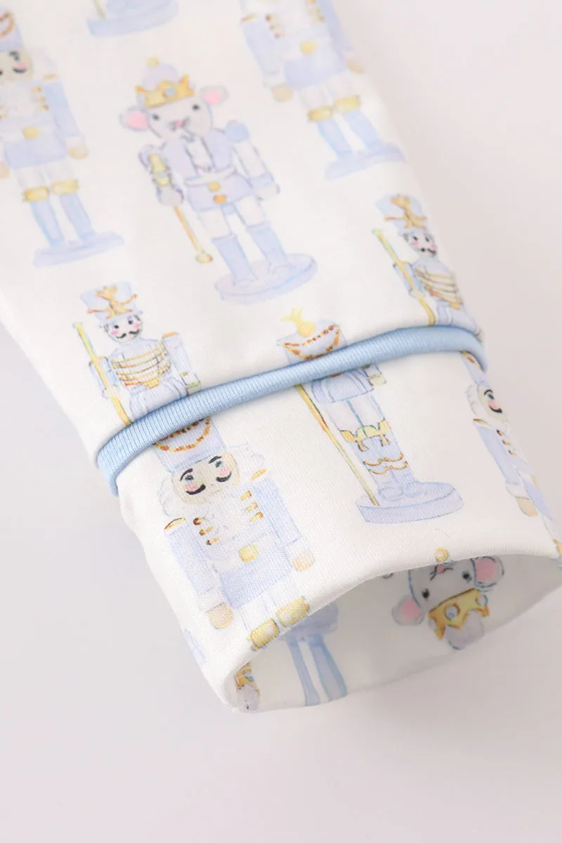 Blue Nutcracker Print Boy Pajamas Set