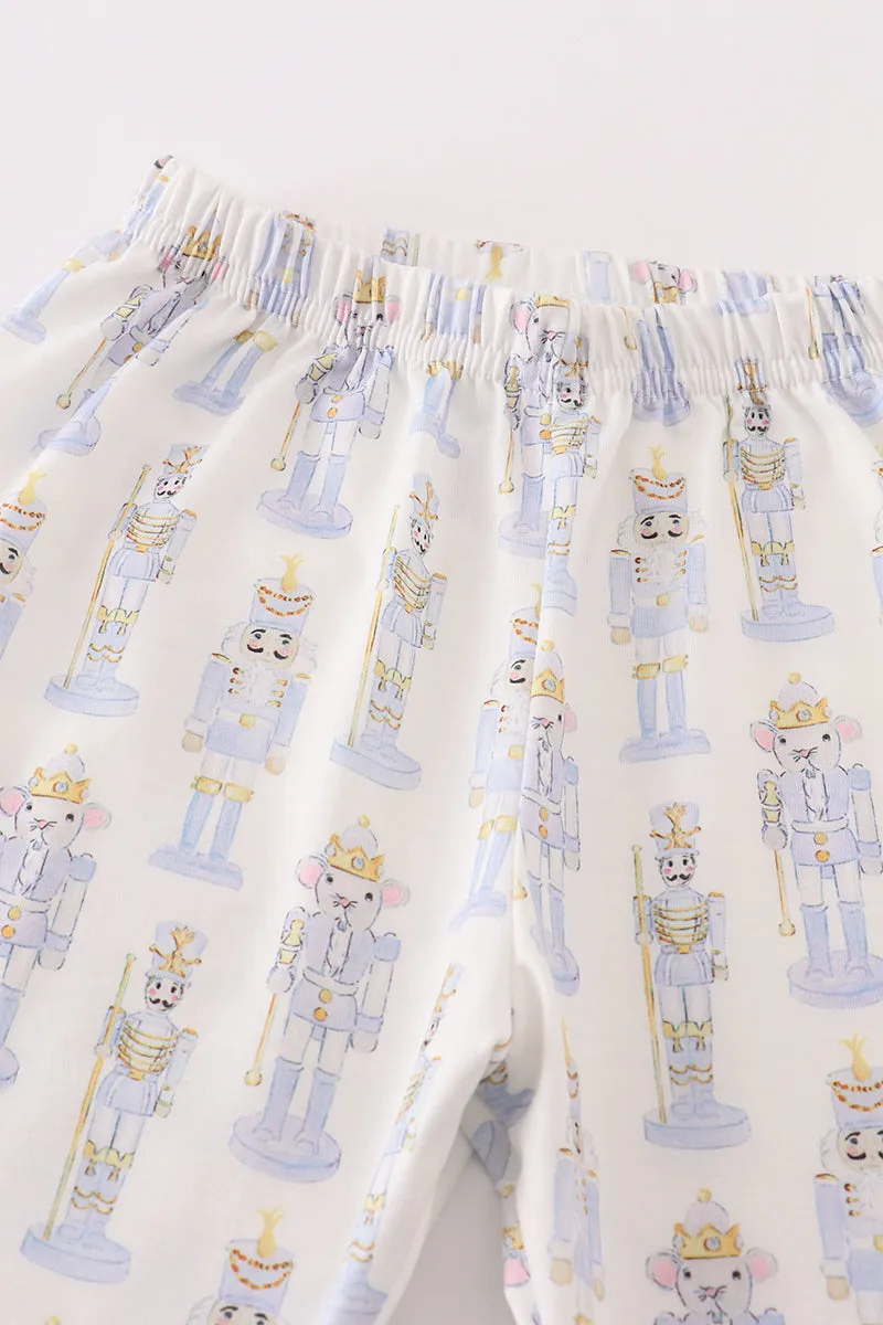Blue Nutcracker Print Boy Pajamas Set