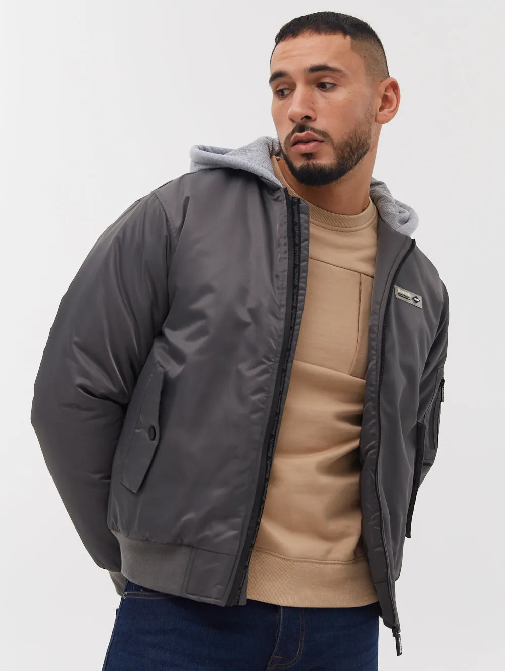 Bomper Fleece Hood Bomber Jacket