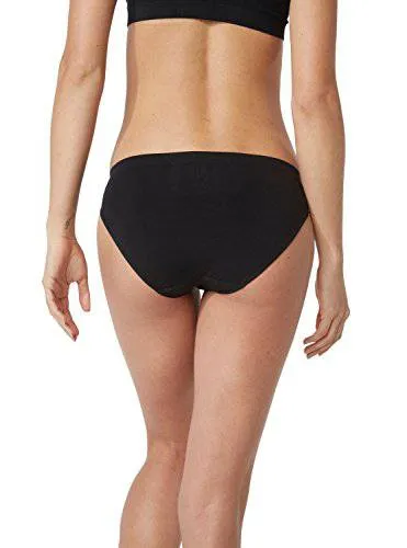 Boody Body EcoWear Women's Hipster Bikini Briefs - Bamboo Viscose - Low Rise Hip Underwear - Black - X-Small