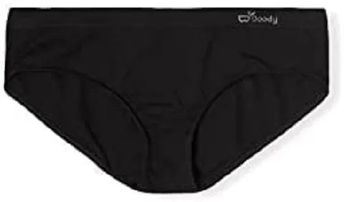 Boody Body EcoWear Women's Hipster Bikini Briefs - Bamboo Viscose - Low Rise Hip Underwear - Black - X-Small