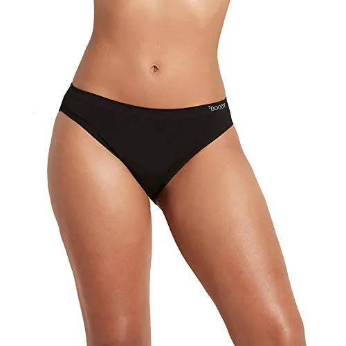 Boody Body EcoWear Women's Hipster Bikini Briefs - Bamboo Viscose - Low Rise Hip Underwear - Black - X-Small