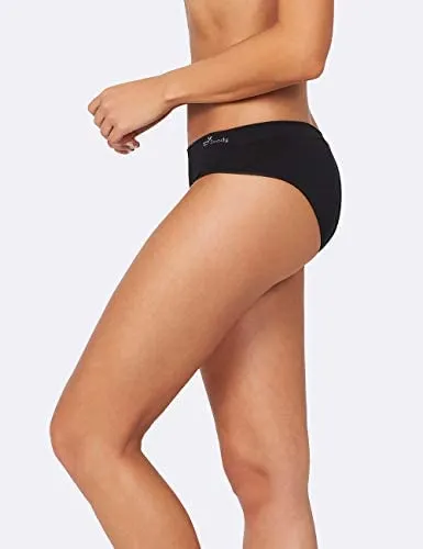 Boody Body EcoWear Women's Hipster Bikini Briefs - Bamboo Viscose - Low Rise Hip Underwear - Black - X-Small