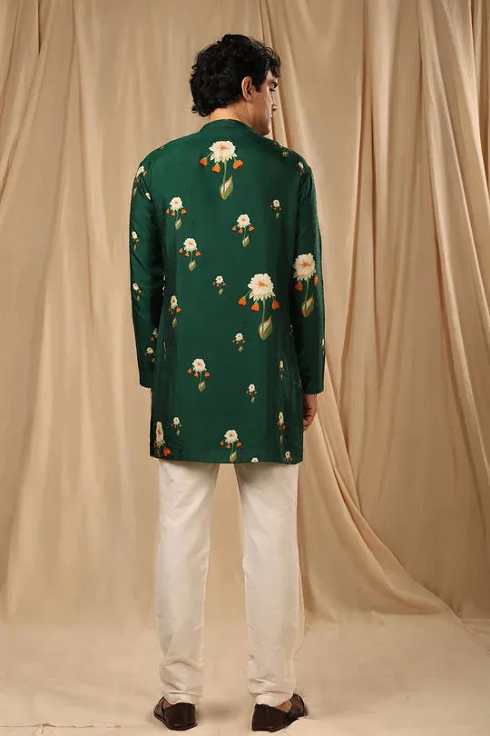 Bottle Green Buttercup Mens Kurta With Pants