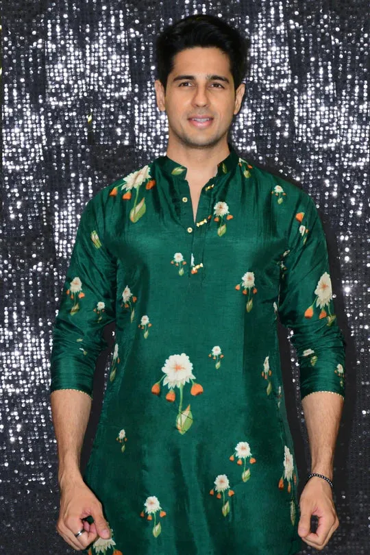 Bottle Green Buttercup Mens Kurta With Pants