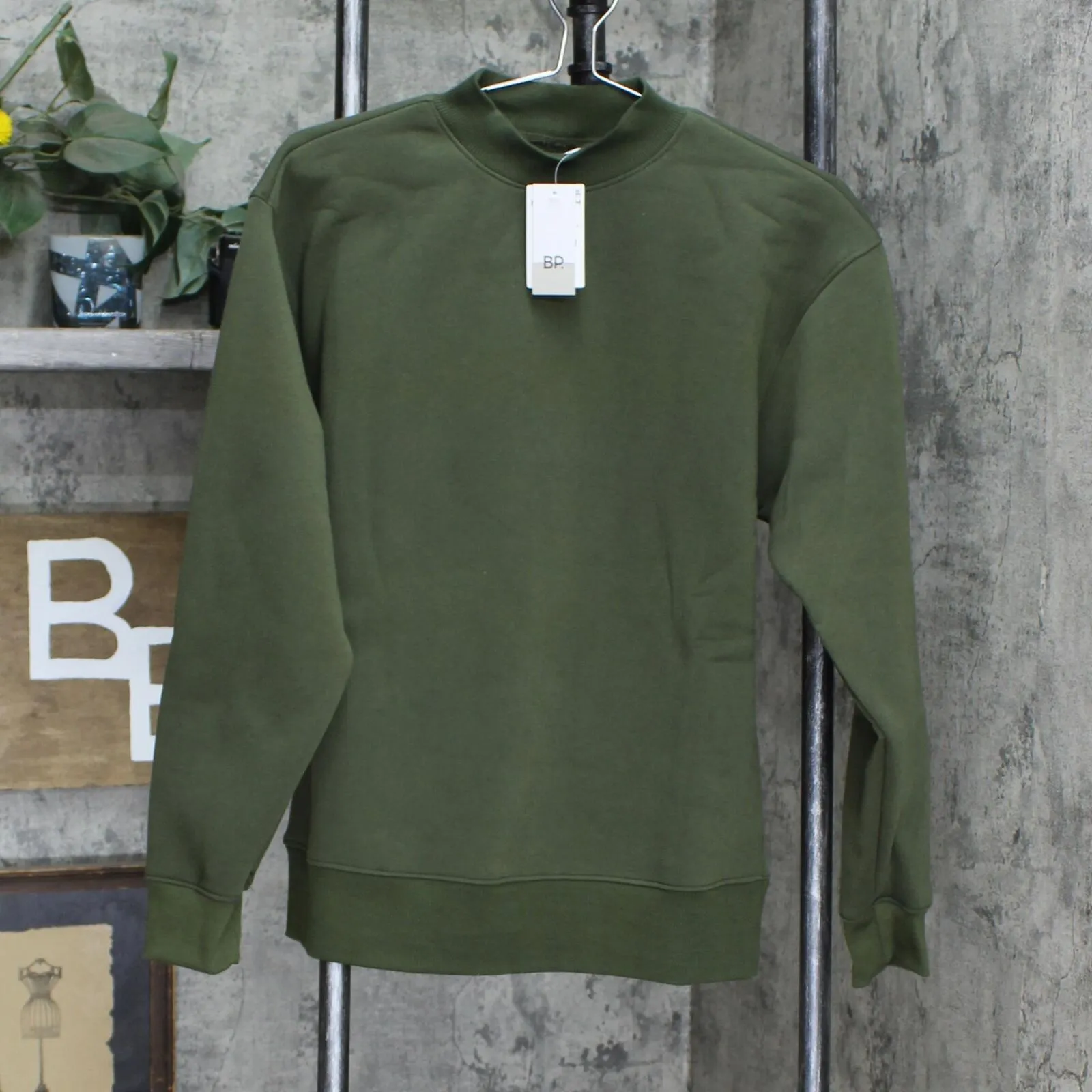 BP. Womens Mock Neck Fleece Pullover Sweatshirt