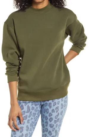 BP. Womens Mock Neck Fleece Pullover Sweatshirt