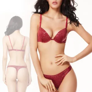 Bra and Thong Set Python Snake Skin Underwear Women Intimates Padded Push Up Bra Brief Sets Ladies Lingerie Brand