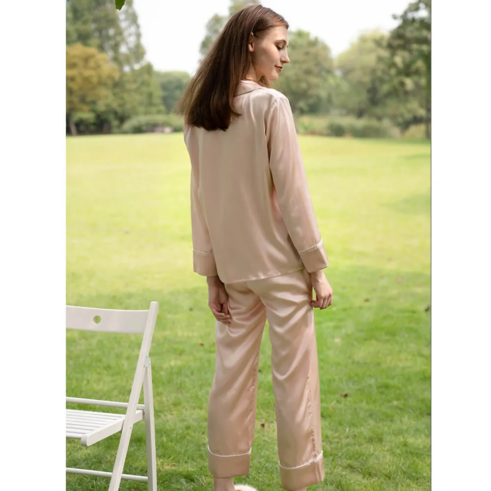 Bright Color Silk Pajamas Set for Women