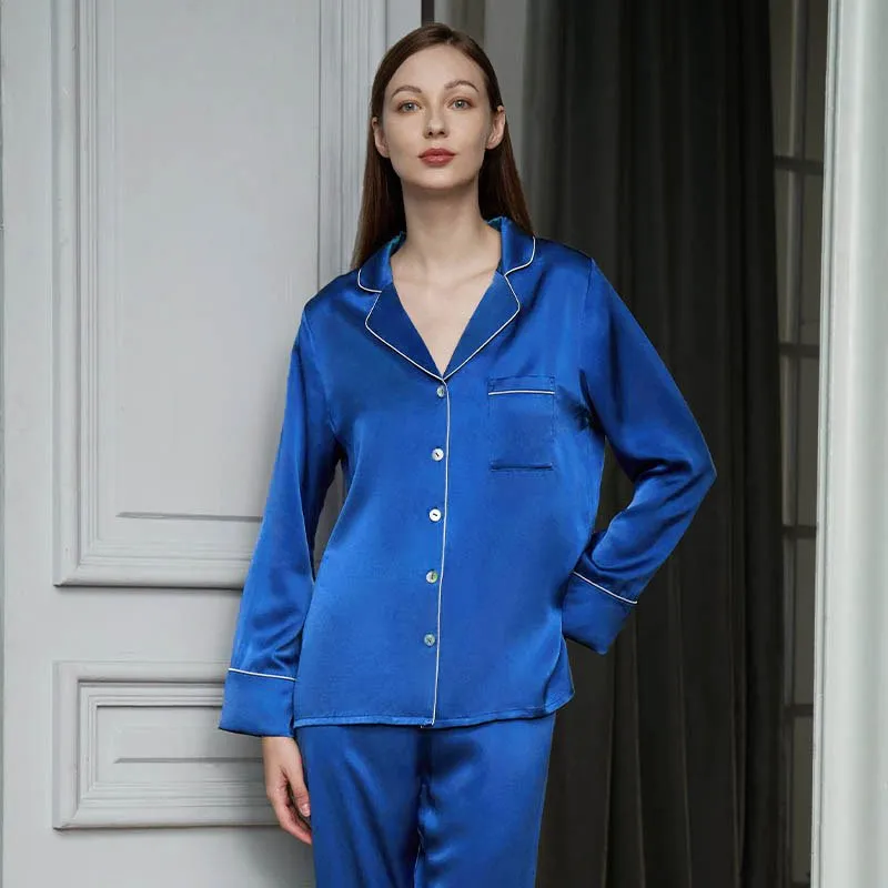 Bright Color Silk Pajamas Set for Women