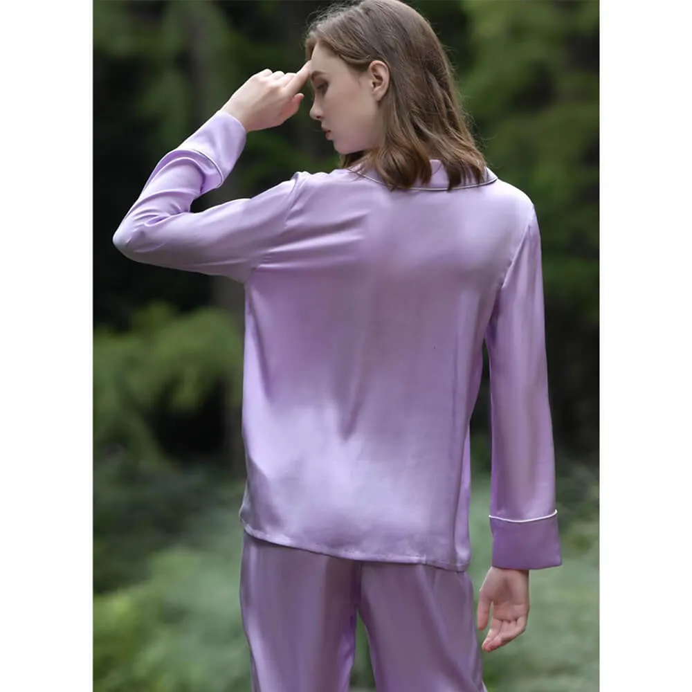 Bright Color Silk Pajamas Set for Women