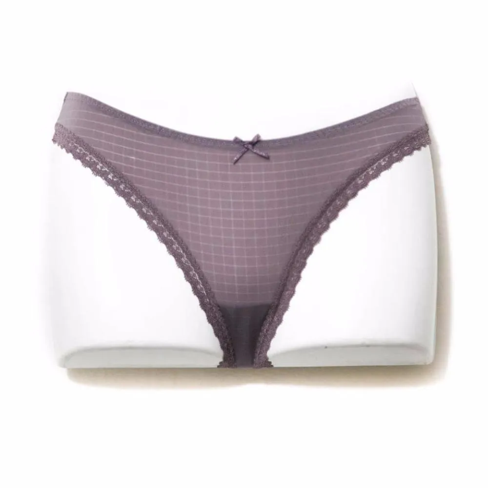 Brown Lace Net Panty For Women