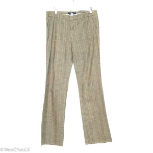 Brown Plaid Straight Leg Slacks (GAP)