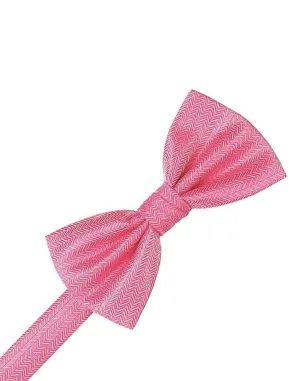 Bubblegum Herringbone Kids Bow Tie