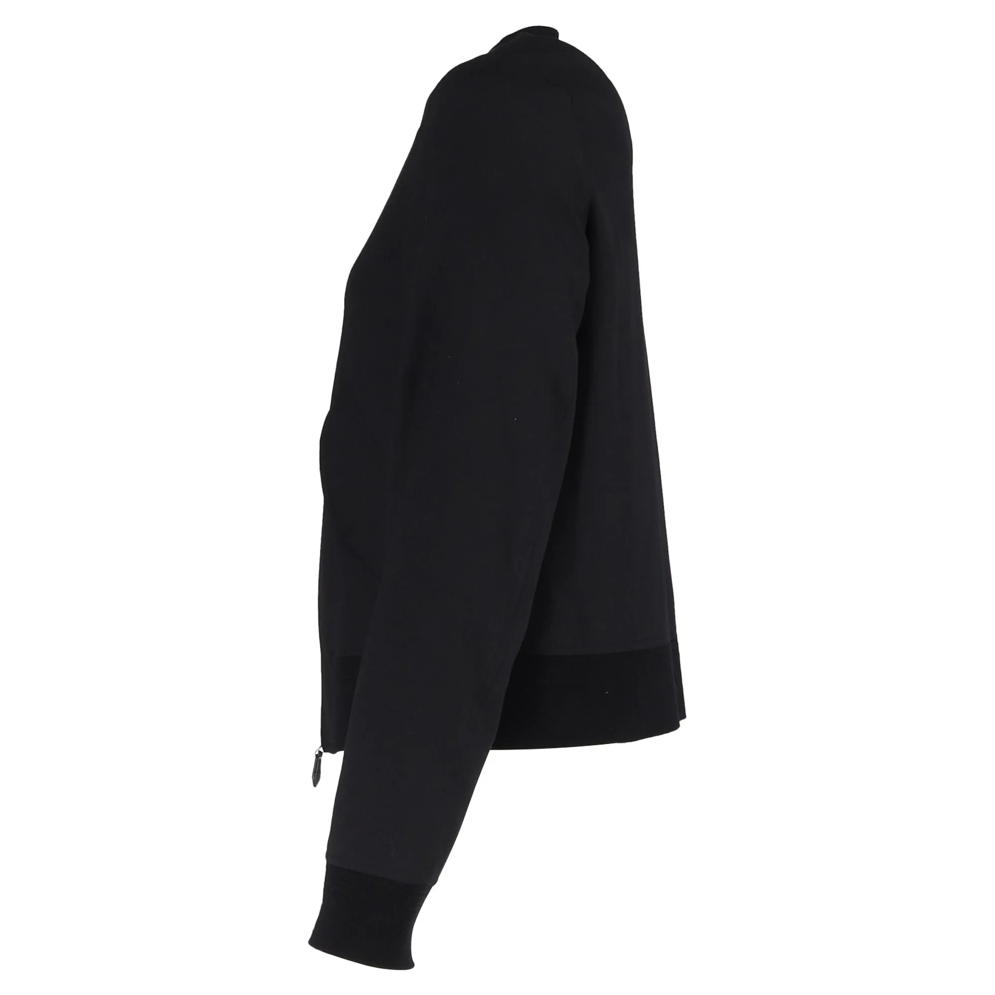 Burberry Zip-Up With Side Pockets Bomber Jacket in Black Wool