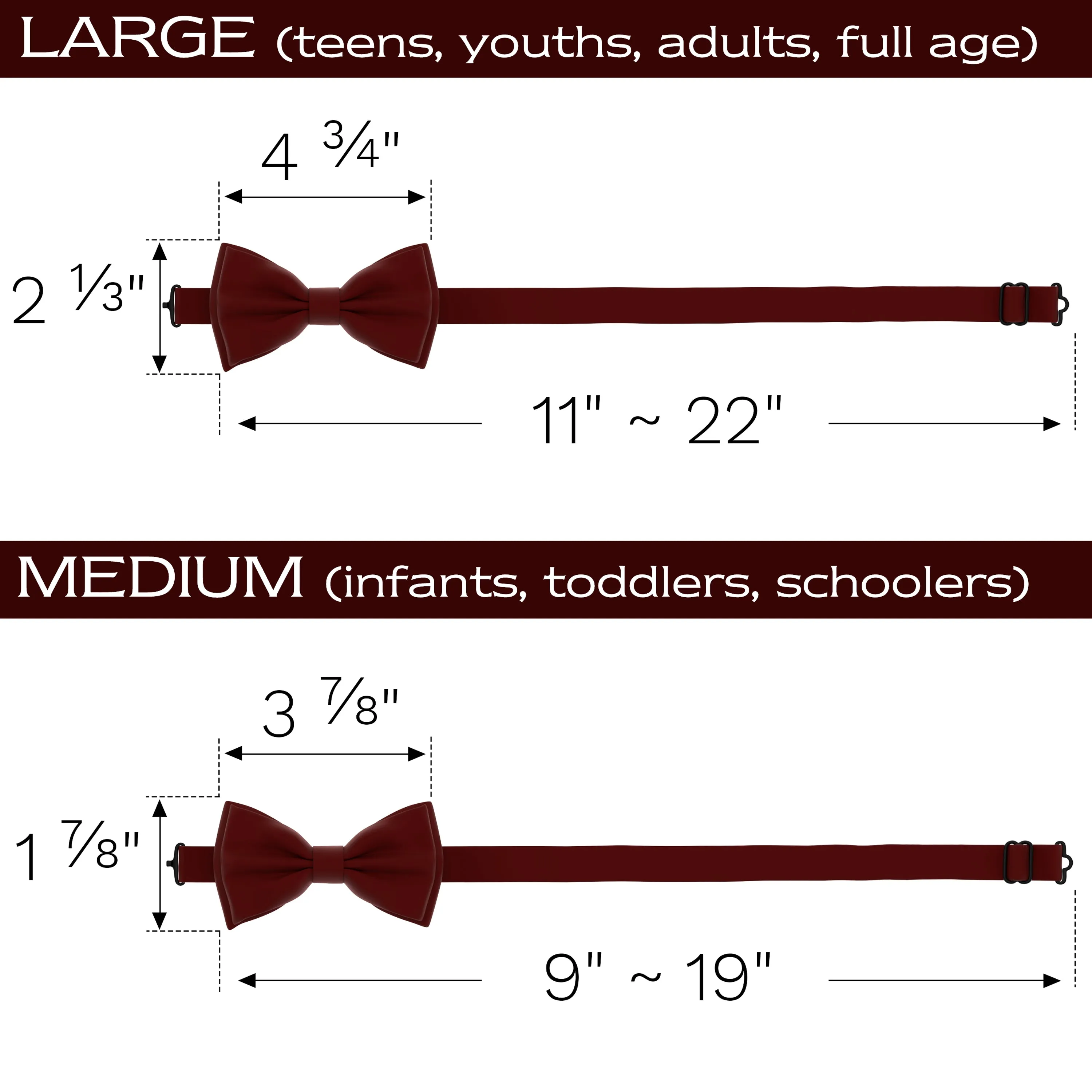 Burgundy Bow Tie for Men and Kids by Adam Young