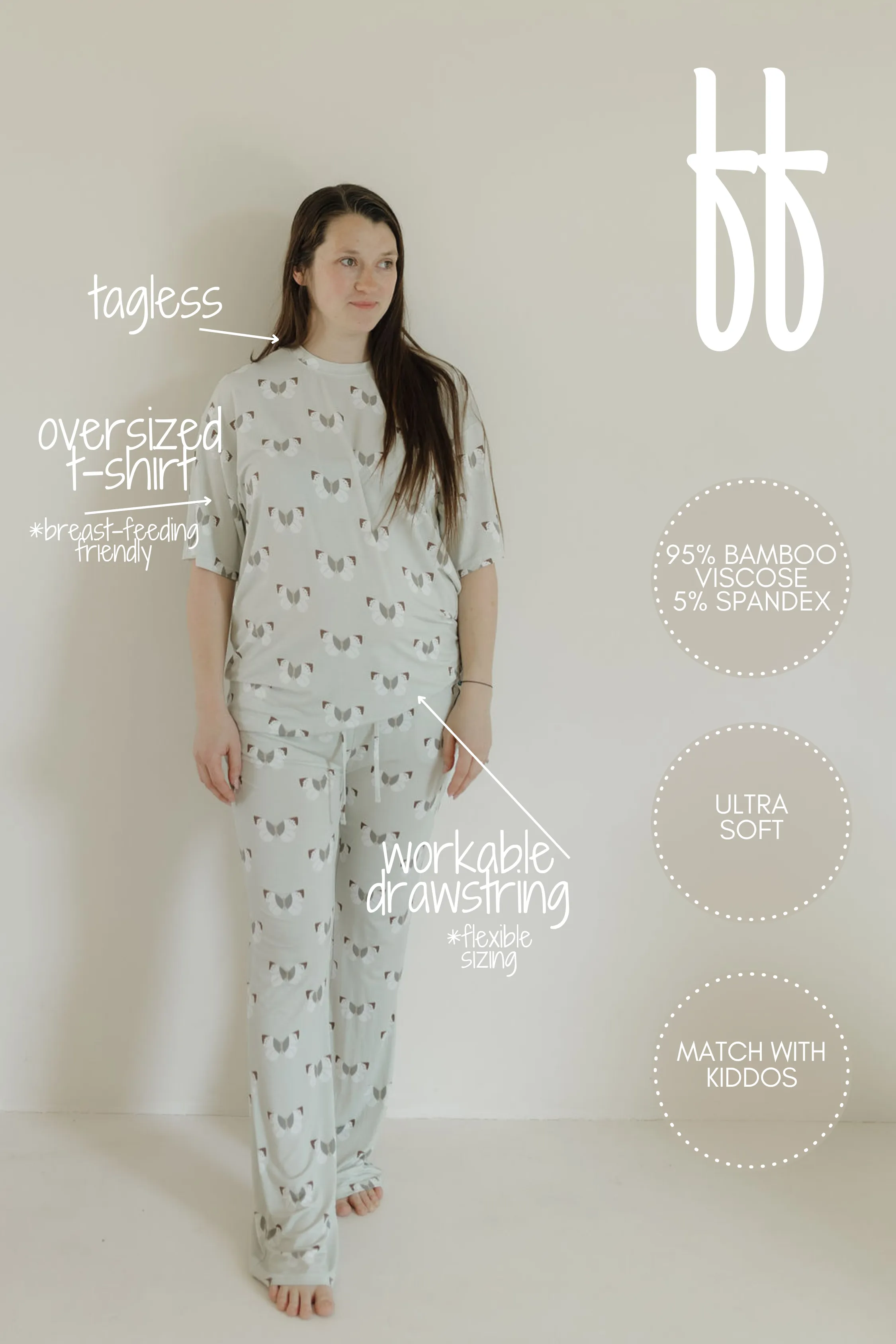 Butterflies | Short Sleeve Women's Bamboo Pajamas