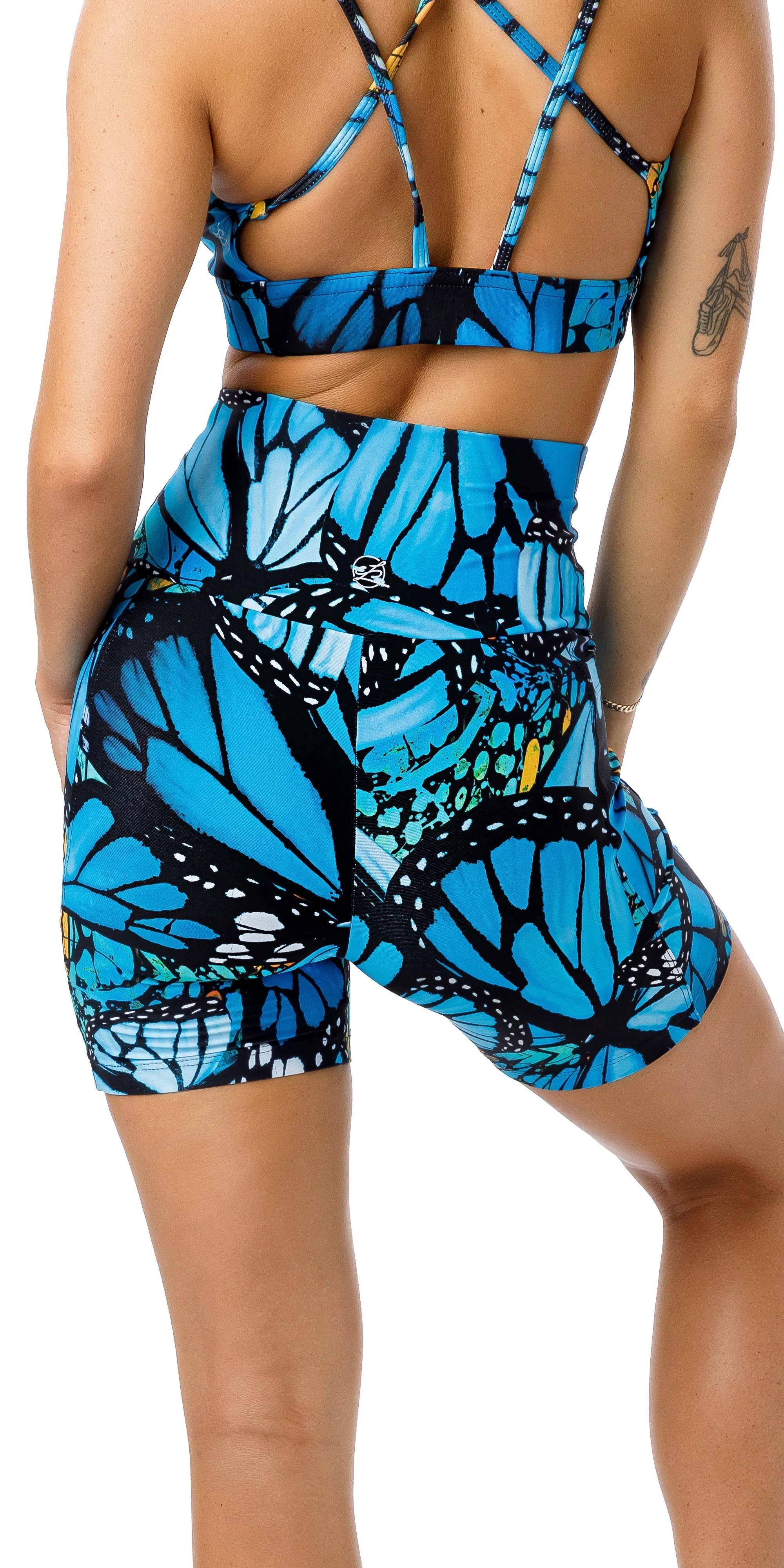 Butterfly Midi Shorts with Pockets