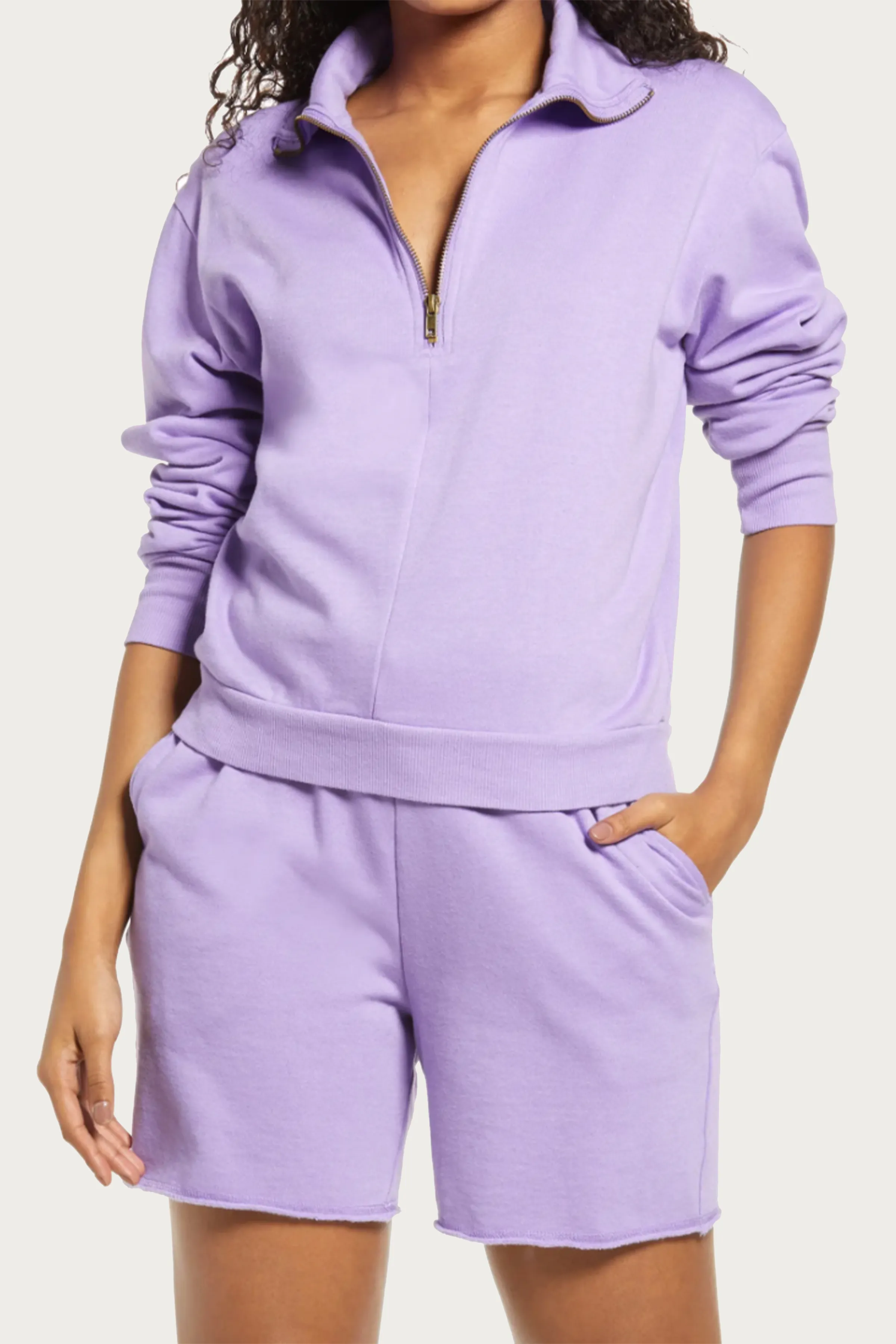 CANON COTTON-BLEND HALF-ZIP SWEATSHIRT