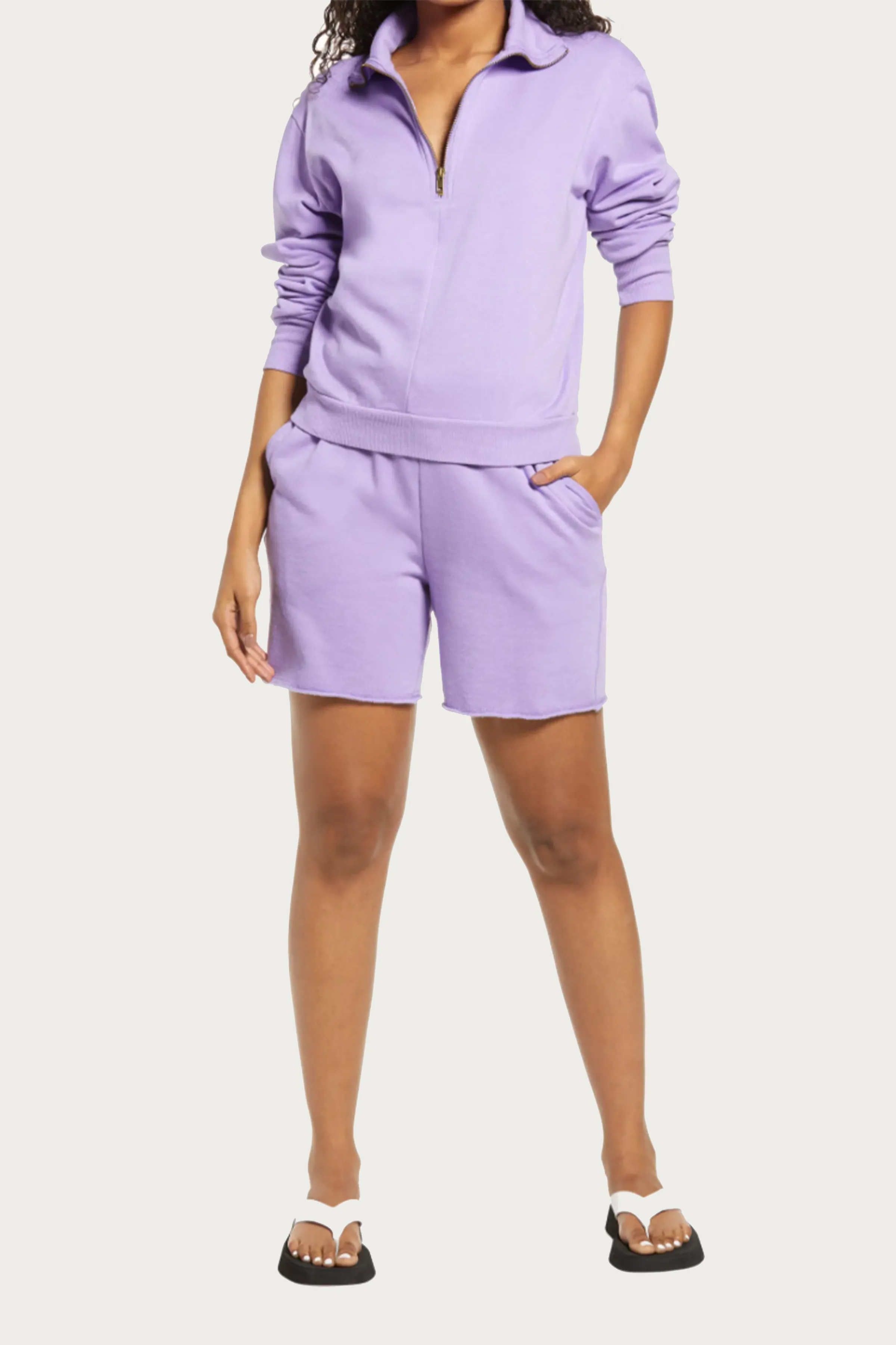 CANON COTTON-BLEND HALF-ZIP SWEATSHIRT