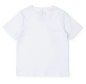 Charles Boys' Pima Cotton Pocket T-shirt - White