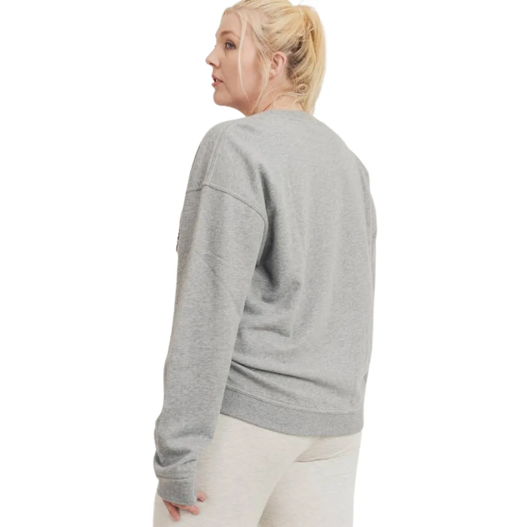 Cheetah Star Terry Sweatshirt - CRVY - Grey