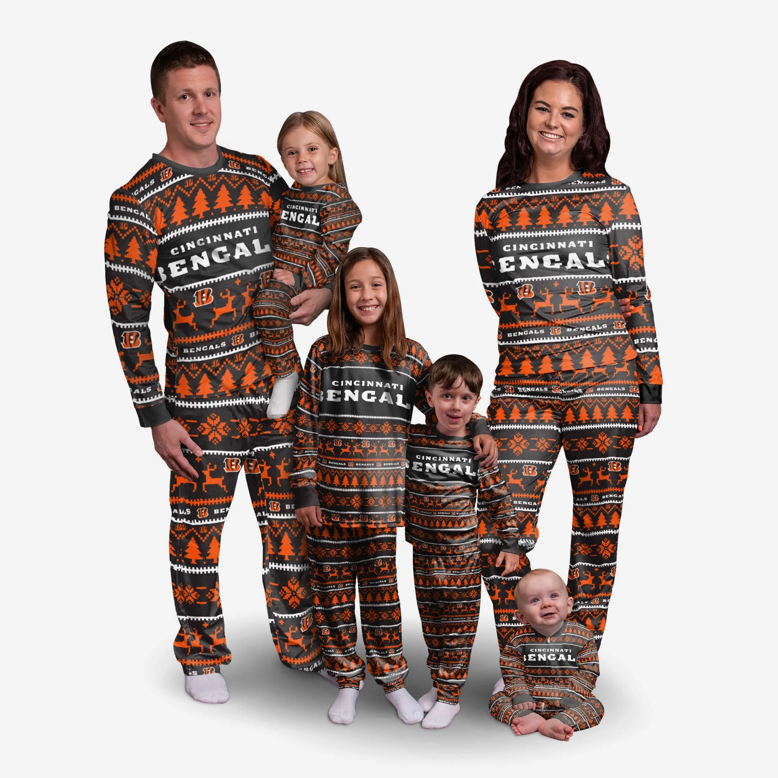 Cincinnati Bengals Youth Family Holiday Pajamas