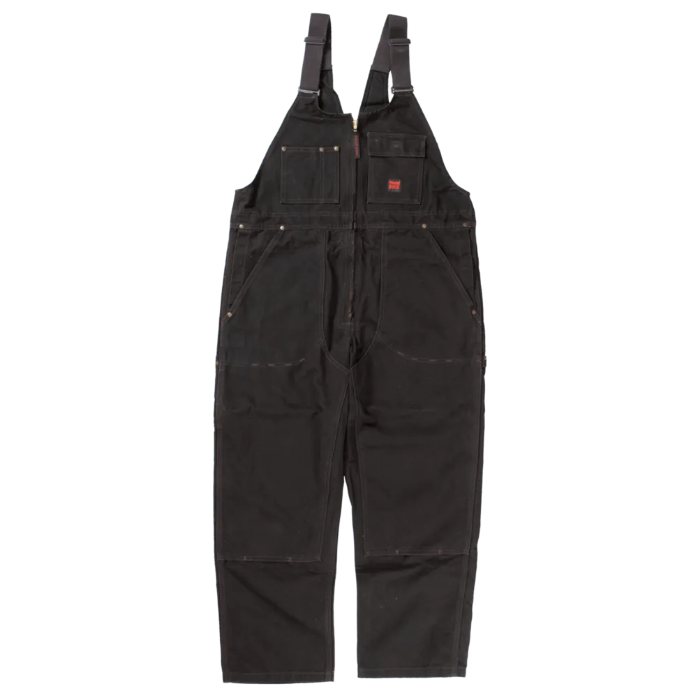 CL763716-M-Drk Brn Tough Duck Bib Overall w/Zip Unlined