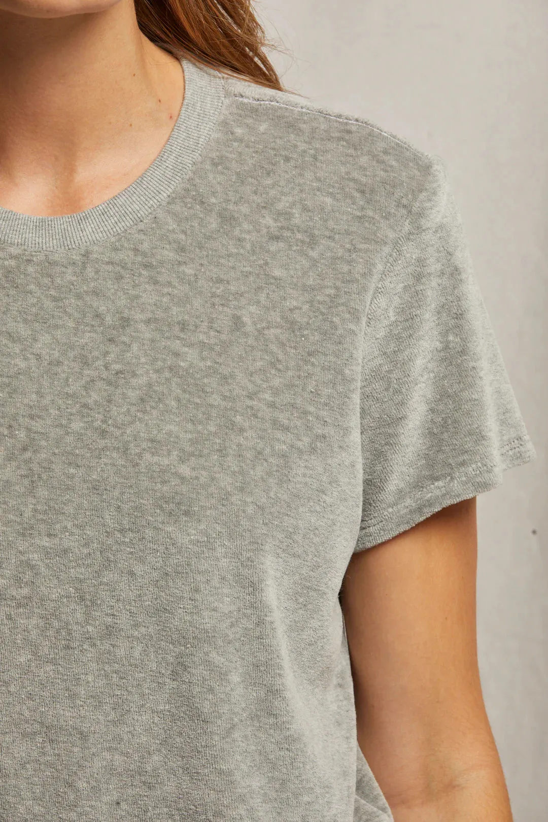 Clara Velour Crewneck | Perfect White Tee