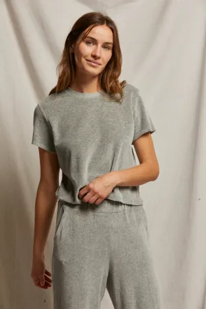 Clara Velour Crewneck | Perfect White Tee