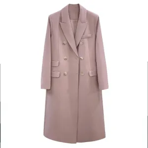 Clay Pink Double Breasted Suit Coat