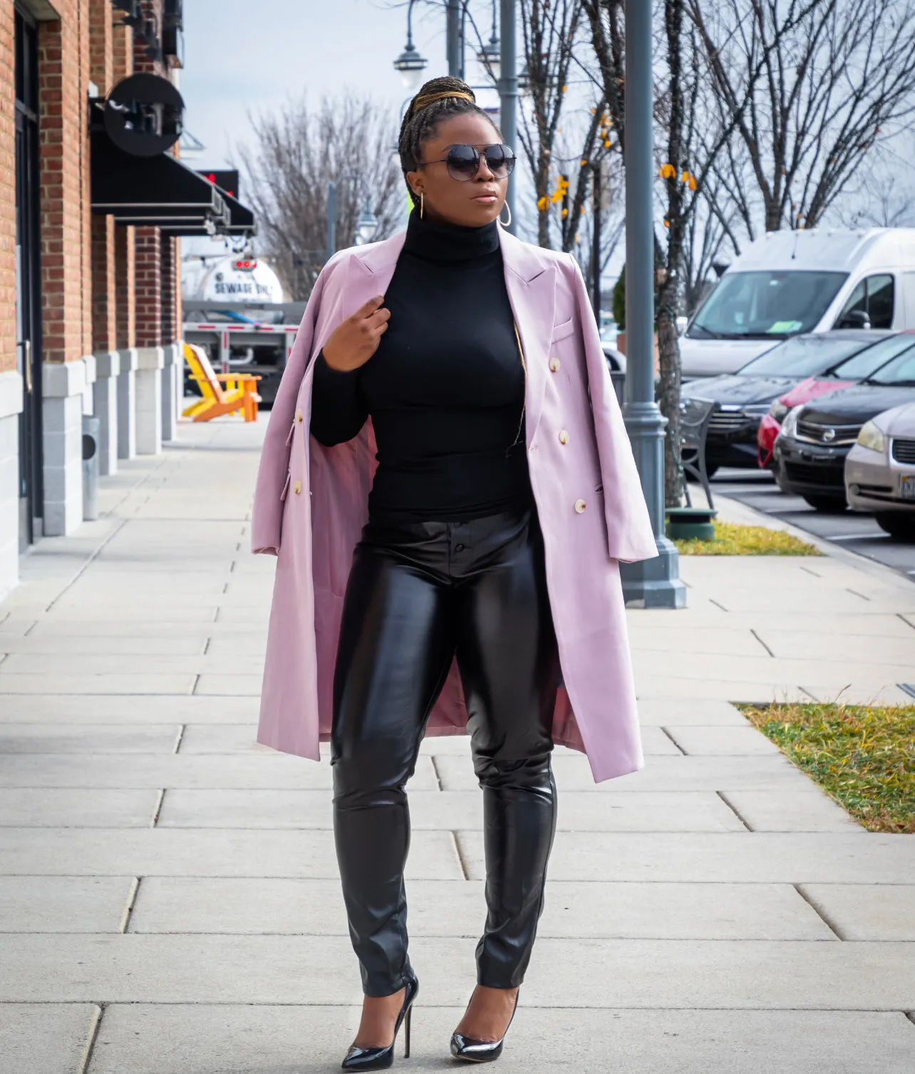 Clay Pink Double Breasted Suit Coat