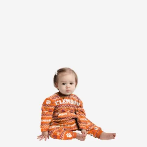 Clemson Tigers Infant Ugly Pattern Family Holiday Pajamas