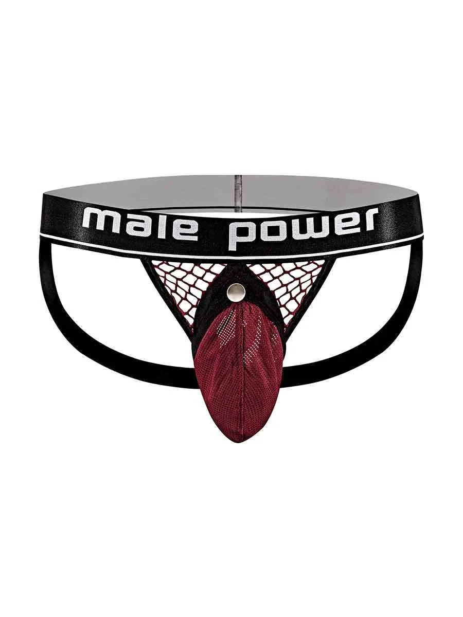 Cock Pit Net Cock Ring Jock - S/ M - Burgundy