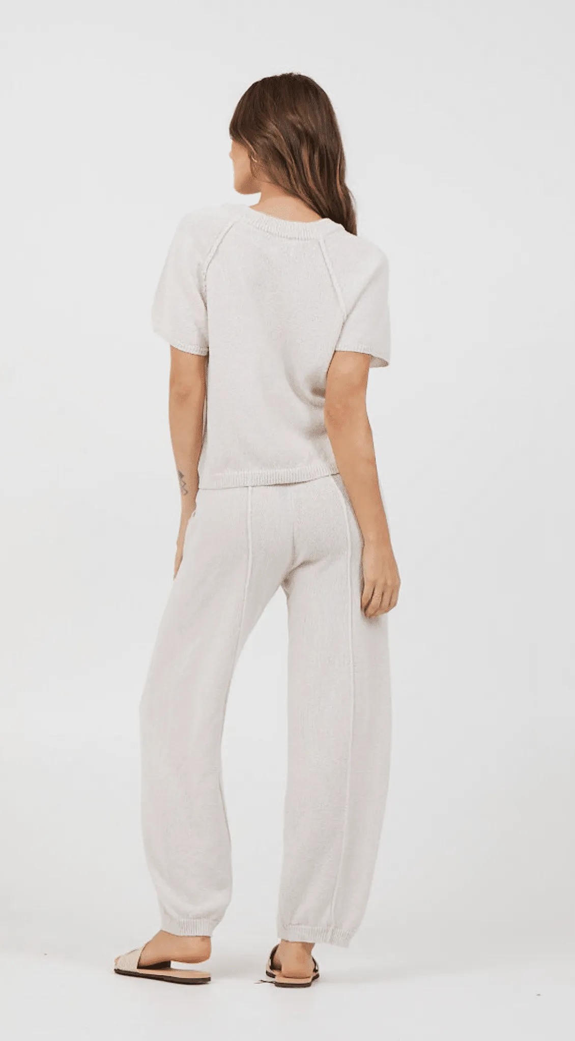 Coconut Relaxed Rib Knit Pants