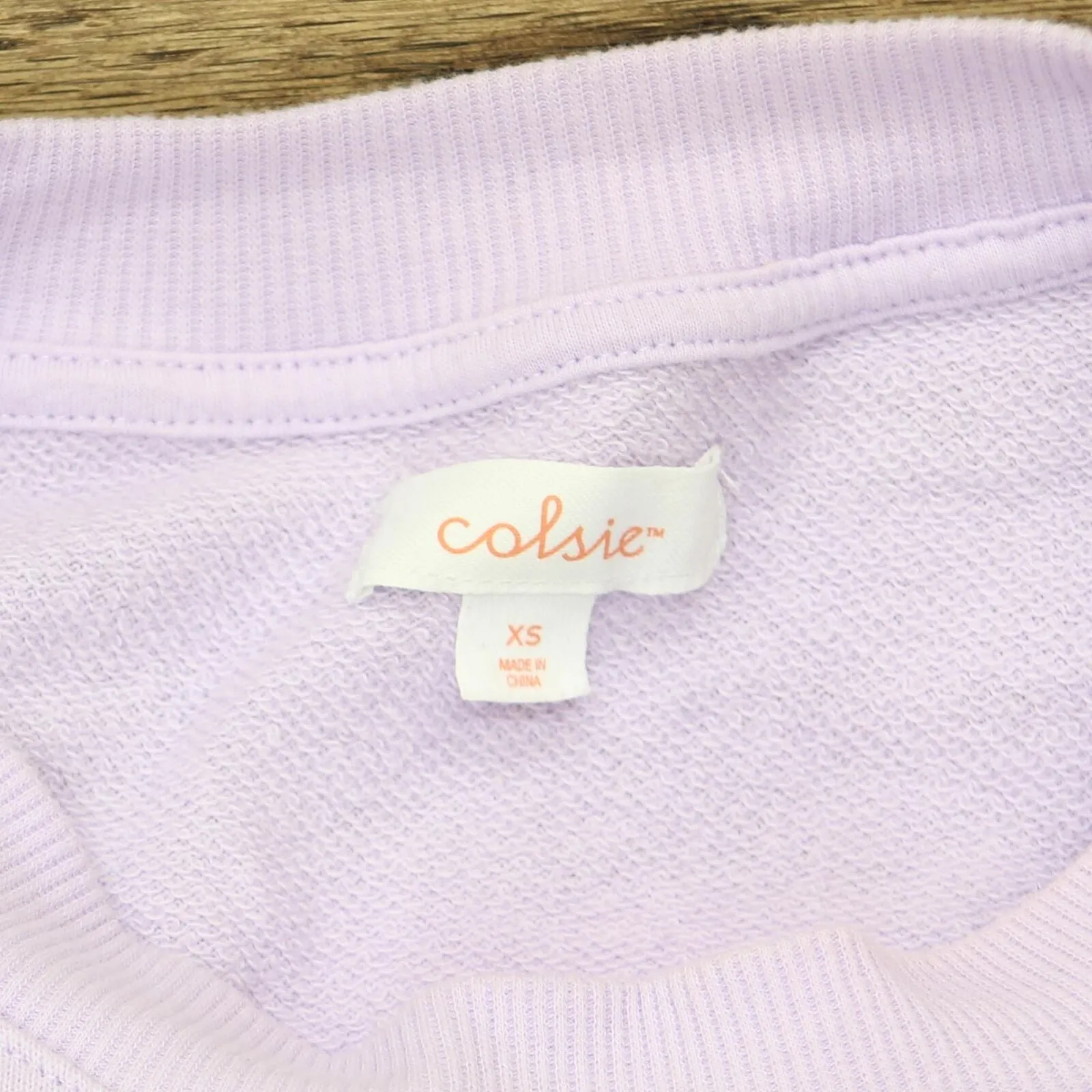 Colsie French Terry Oversized Pullover Lounge Sweatshirt Lavender Purple XS