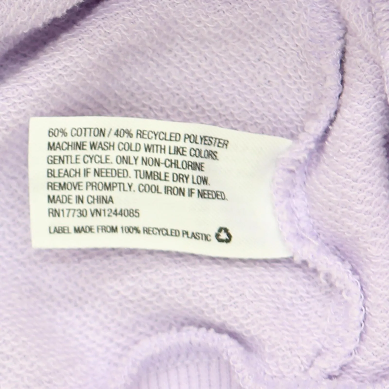 Colsie French Terry Oversized Pullover Lounge Sweatshirt Lavender Purple XS