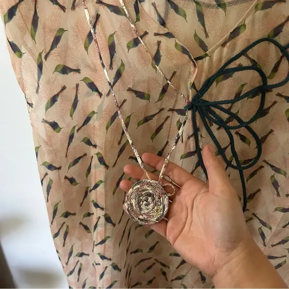 COTELAC Bird Print Semi Sheer Shirt Dress. Size 2