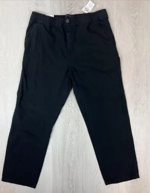 Cotton On Mens Black Elastic Worker Pant Wide Leg Size Large (new)