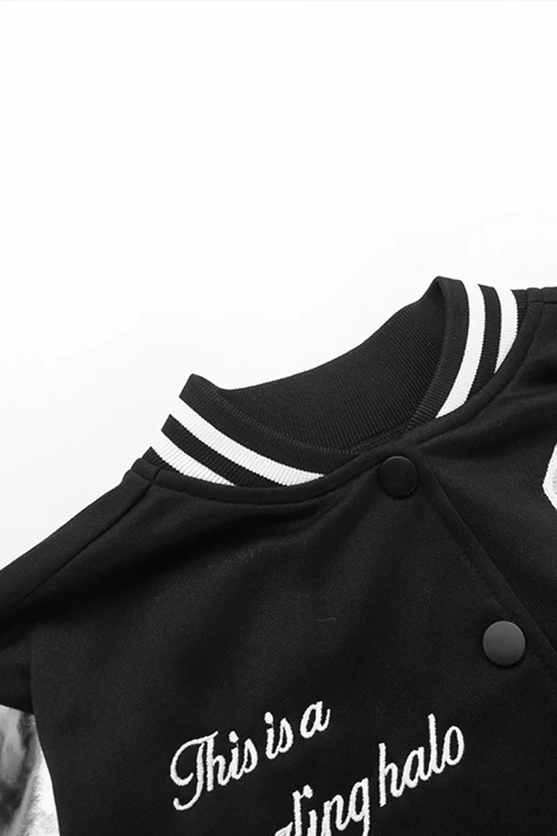 CR3124 Silver Sleeve Varsity Jacket Outerwear